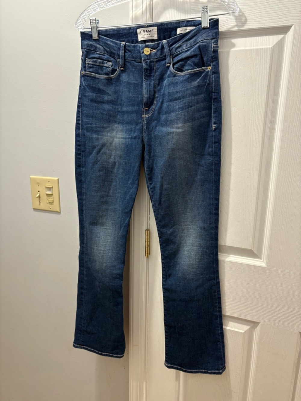Frame Le Crop Mini Boot Jeans 29 Bagmore Wash Size 29 - Picture 2 of 6